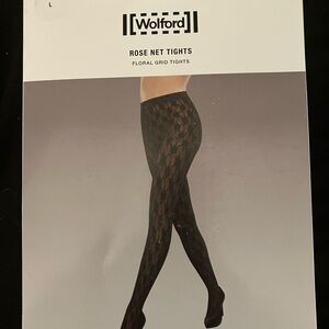 Wolford Floral Grid Rose Net Tights in WHITE L / XL